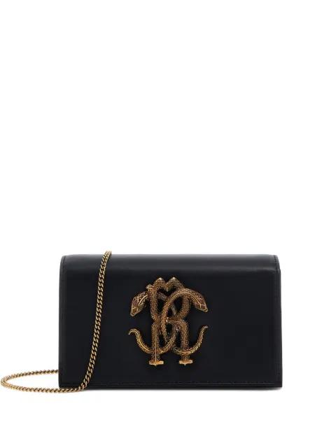 Mirror Snake metallic-logo shoulder bag by ROBERTO CAVALLI