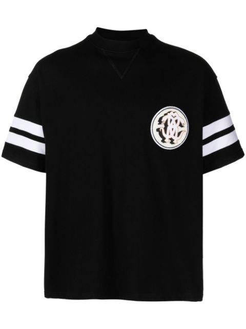 Mirror Snake-patch piqué T-shirt by ROBERTO CAVALLI