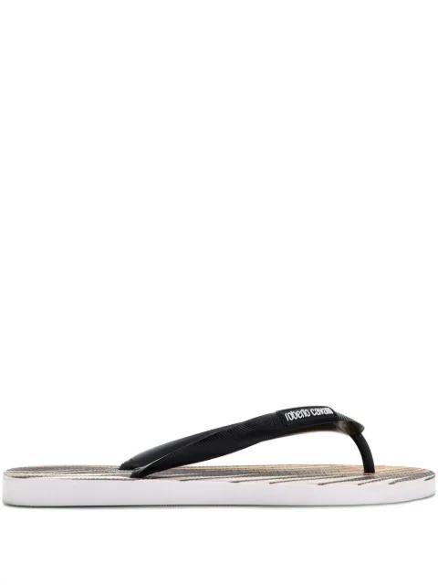Ray Gold Print flip-flops by ROBERTO CAVALLI