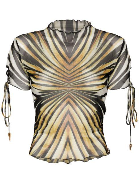 Ray Of Gold mesh T-shirt by ROBERTO CAVALLI