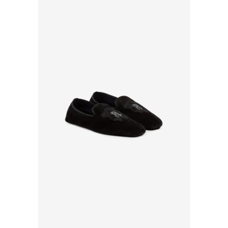 Roberto Cavalli Mirror Snake-Embroidered Velvet Slippers by ROBERTO CAVALLI