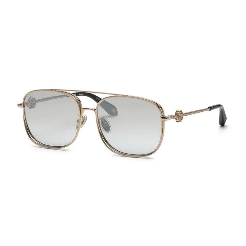 Roberto Cavalli Sunglasses Aviator Full Rim, Shiny Grey Gold Frame And Grey Gradient Lens Src059M8Ffx by ROBERTO CAVALLI