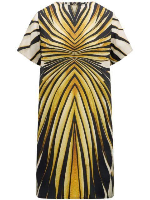 abstract-print silk dress by ROBERTO CAVALLI