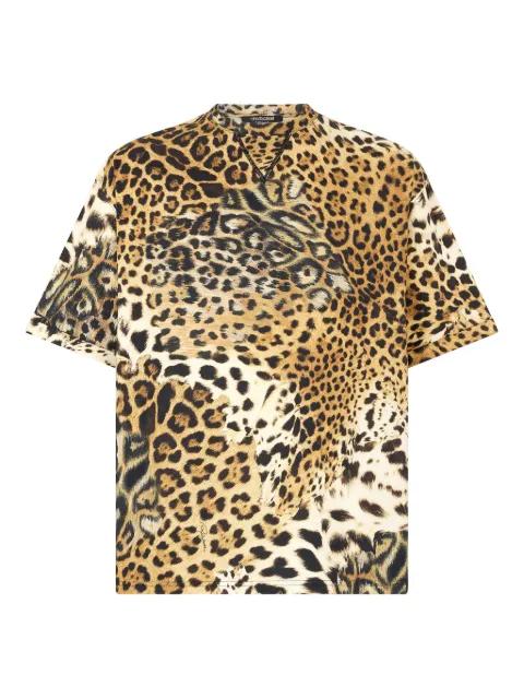 animal-print cotton T-shirt by ROBERTO CAVALLI