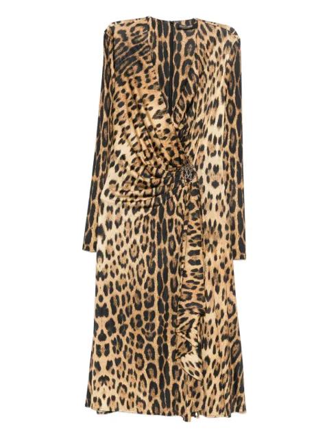 animal-print draped dress by ROBERTO CAVALLI