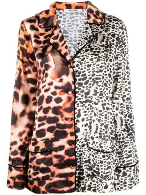 animal-print silk-blend shirt jacket by ROBERTO CAVALLI