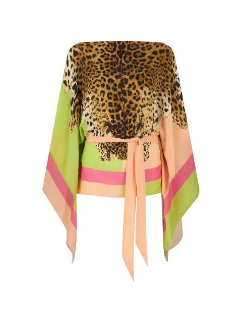 animal-print tie-waist kaftan by ROBERTO CAVALLI