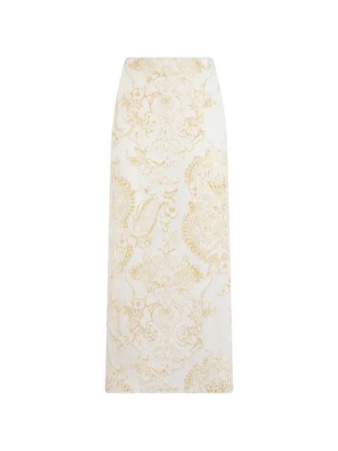 baroque-pattern devoré skirt by ROBERTO CAVALLI