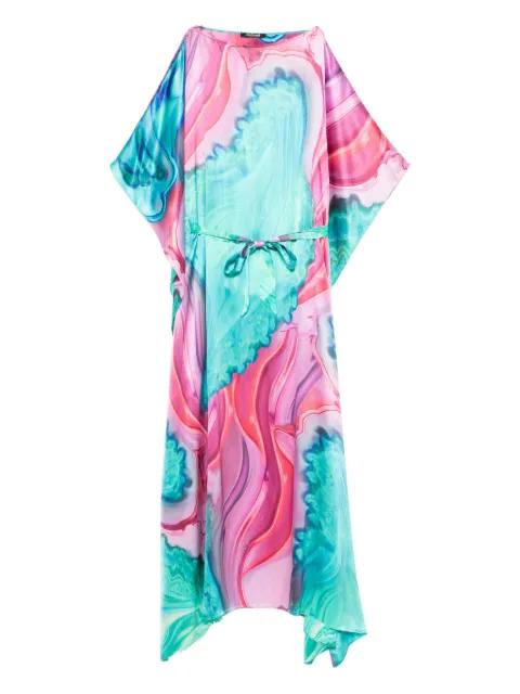belted printed midi dress by ROBERTO CAVALLI