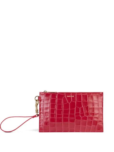 croc-effect wristlet clutch bag by ROBERTO CAVALLI