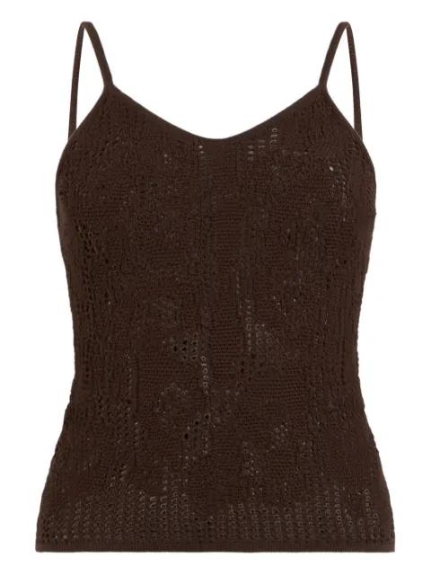 crochet-effect sleeveless spaghetti-strap top by ROBERTO CAVALLI
