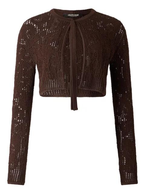 crochet-effect tie-front cardigan by ROBERTO CAVALLI