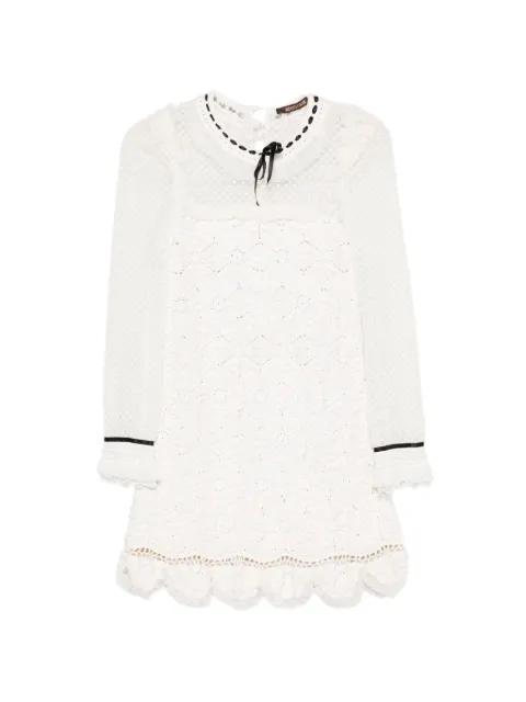 crochet ribbon-detail mini dress by ROBERTO CAVALLI