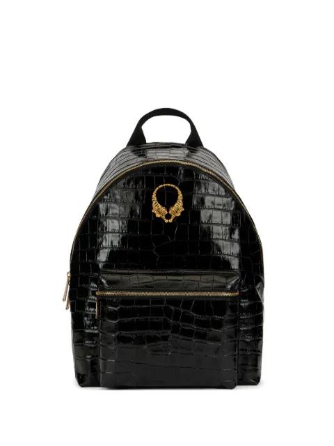crocodile-effect Tiger Tooth backpack by ROBERTO CAVALLI