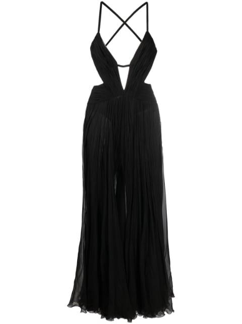 draped backless silk dress by ROBERTO CAVALLI