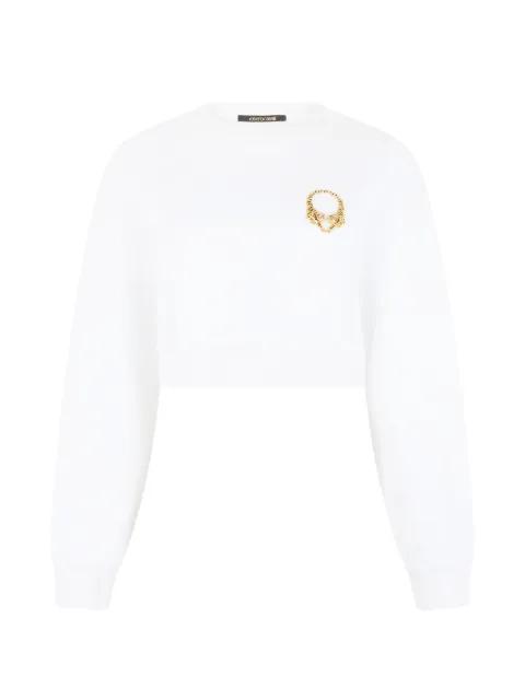 embellished cropped sweatshirt by ROBERTO CAVALLI