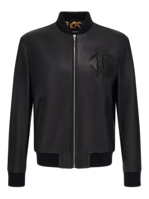 embossed leather jacket by ROBERTO CAVALLI