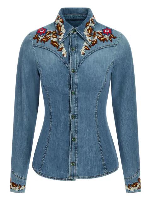 embroidered denim shirt by ROBERTO CAVALLI