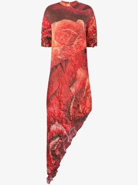 floral-print asymmetric dress by ROBERTO CAVALLI