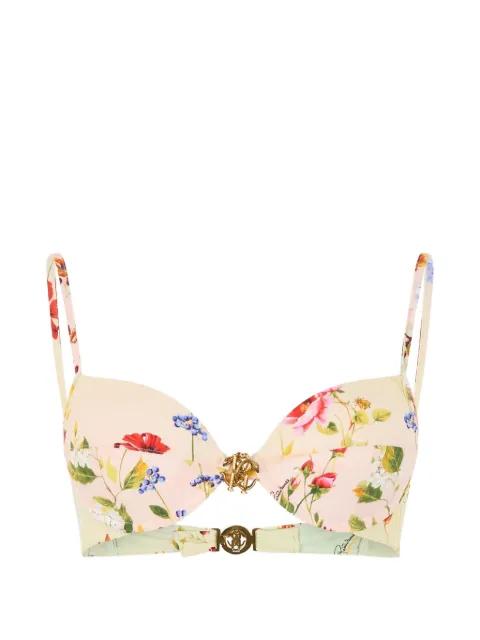 floral print detail bikini top by ROBERTO CAVALLI