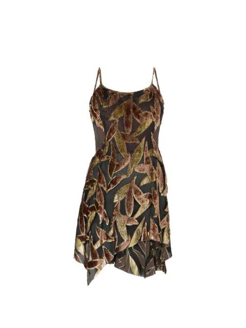 foliage-motif mini dress by ROBERTO CAVALLI
