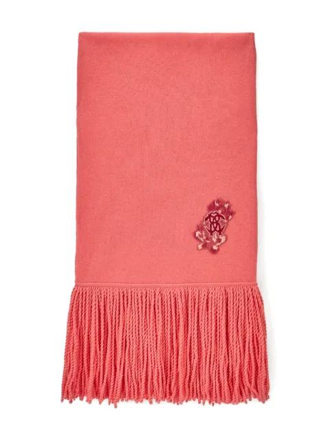 fringed logo scarf by ROBERTO CAVALLI