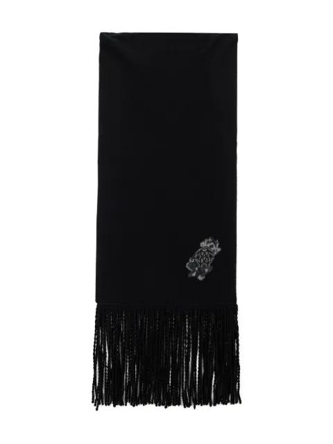 fringed logo scarf by ROBERTO CAVALLI