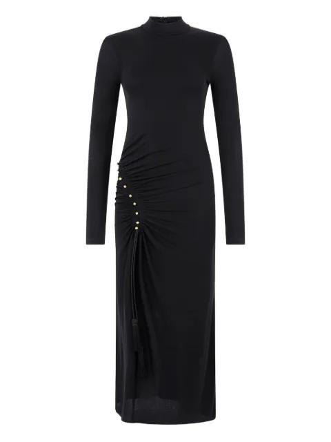 gathered-detail high-neck midi dress by ROBERTO CAVALLI