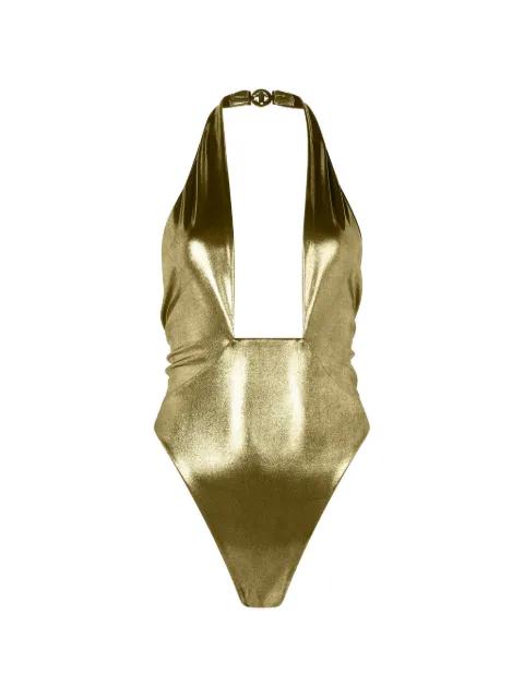 geometric neckline one-piece swimsuit by ROBERTO CAVALLI