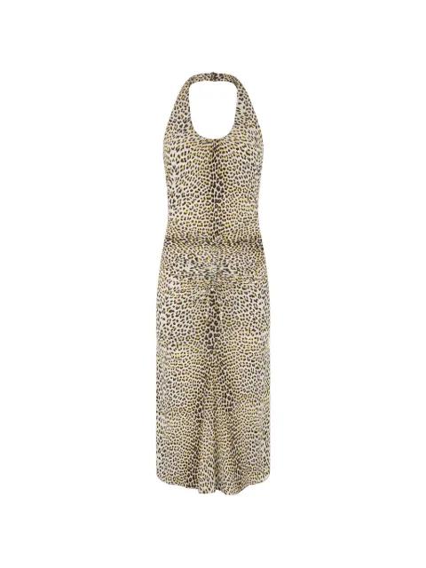halter animal-print midi dress by ROBERTO CAVALLI