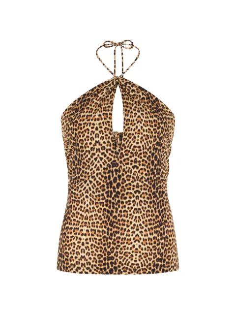 halterneck animal-print top by ROBERTO CAVALLI