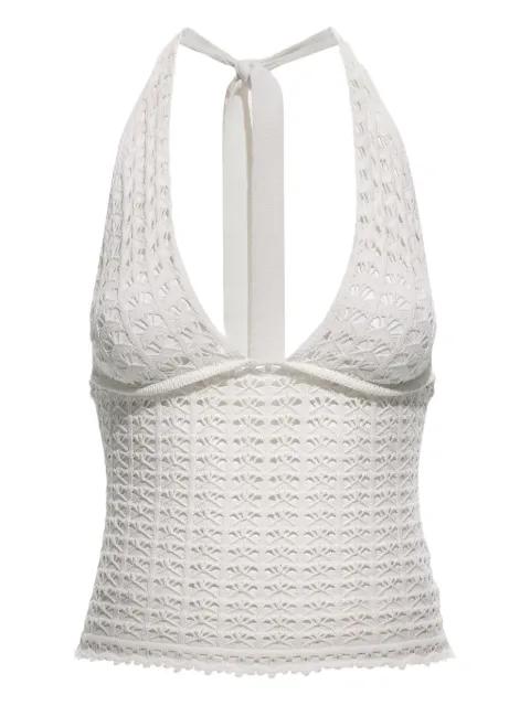halterneck crochet-knit top by ROBERTO CAVALLI