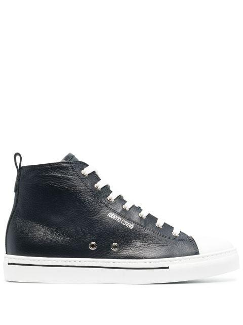 high-top leather sneakers by ROBERTO CAVALLI