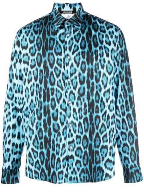 jaguar print cotton shirt by ROBERTO CAVALLI