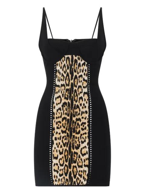 jaguar-print panelled mini dress by ROBERTO CAVALLI