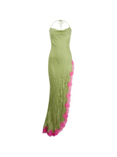 lace-trim halterneck maxi dress by ROBERTO CAVALLI