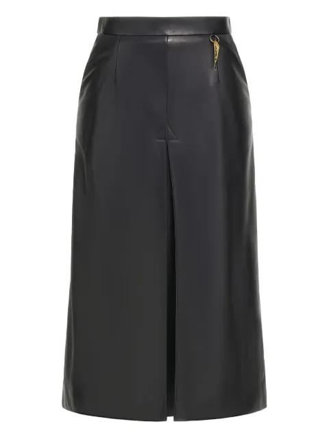 leather pleat-front midi skirt by ROBERTO CAVALLI