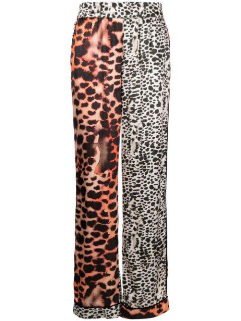 leopard print panelled trousers by ROBERTO CAVALLI