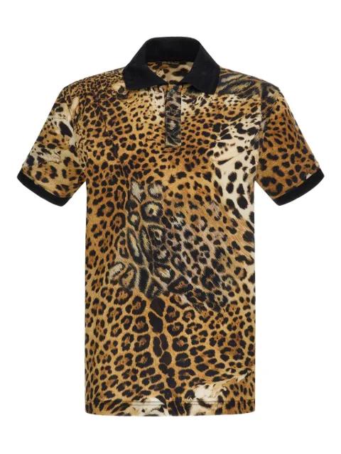 leopard-print polo shirt by ROBERTO CAVALLI