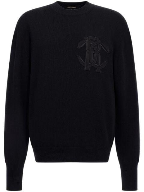 logo-embroidered wool sweatshirt by ROBERTO CAVALLI