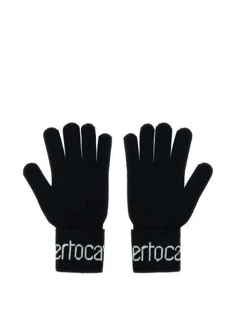 logo-intarsia wool-blend gloves by ROBERTO CAVALLI