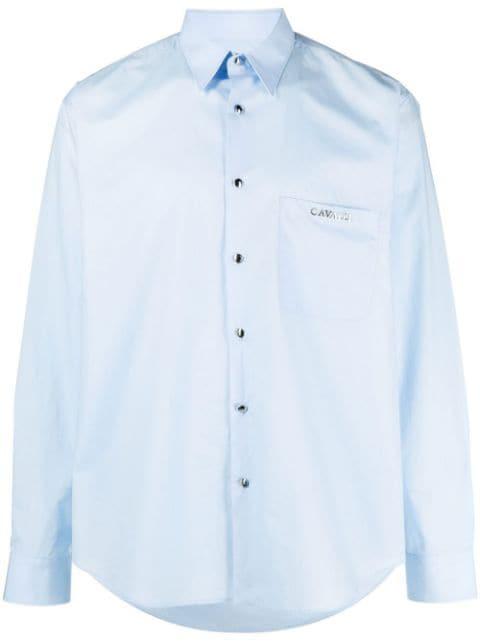 logo-plaque cotton shirt by ROBERTO CAVALLI