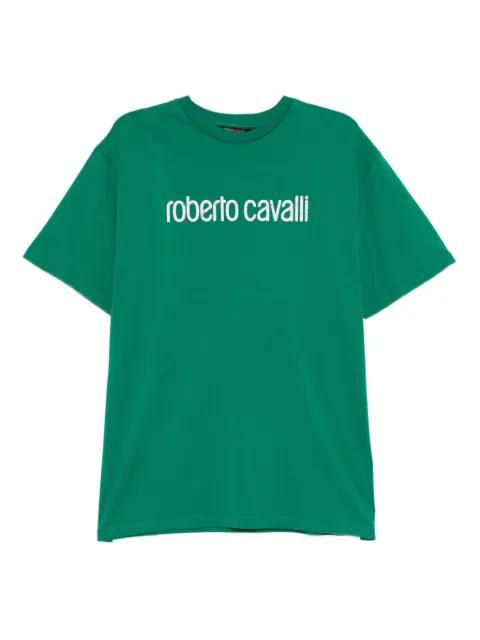 logo-print cotton T-shirt by ROBERTO CAVALLI