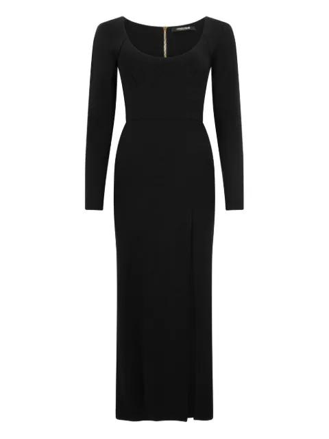 long-sleeve slit dress by ROBERTO CAVALLI