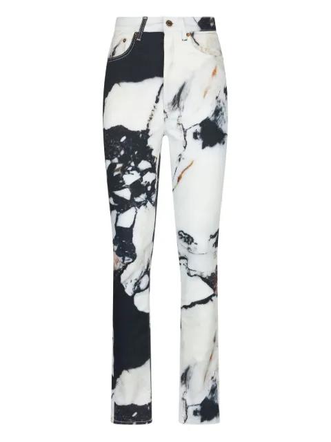 marble-print skinny trousers by ROBERTO CAVALLI