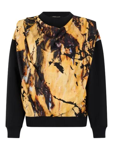 marble-print sweatshirt by ROBERTO CAVALLI