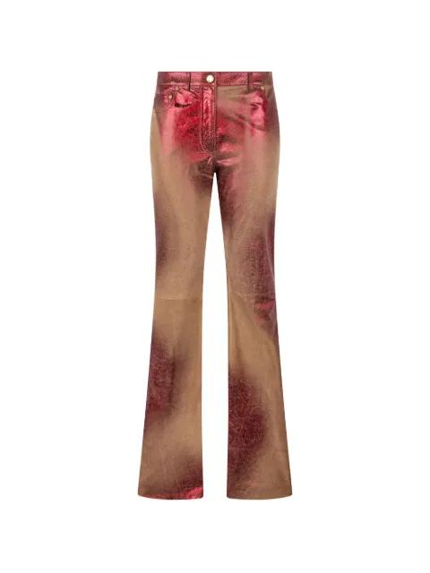 metallic-finish leather trousers by ROBERTO CAVALLI