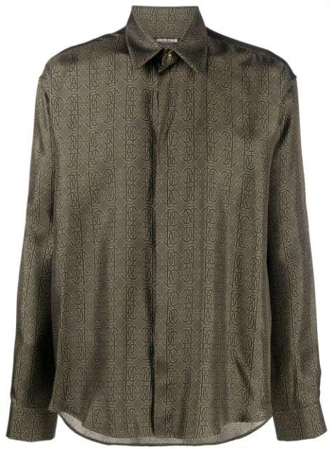 monogram-print silk shirt by ROBERTO CAVALLI