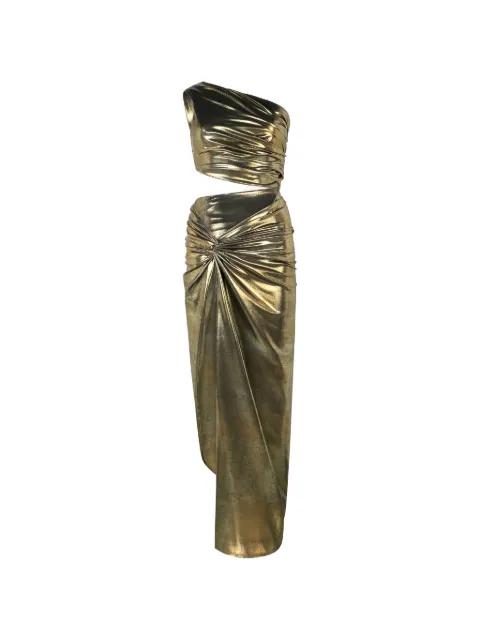 one-shoulder cut-out midi dress by ROBERTO CAVALLI