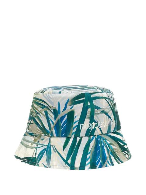 palm-print embroidered-logo bucket hat by ROBERTO CAVALLI